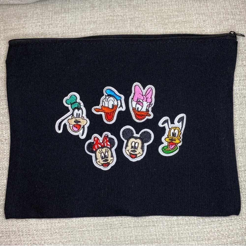 Disney inspired Mickey & Friends Zippered Makeup Bag or Pencil Pouch New